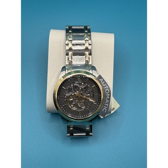 Relic by Fossil Men's Damon Silver Gold Two-Tone Stainless Steel Automatic Watch - Picture 1 of 4